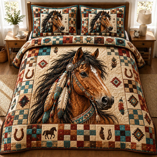 Prairie Warrior 3-Piece Quilted Bedding Set GFTONPT018