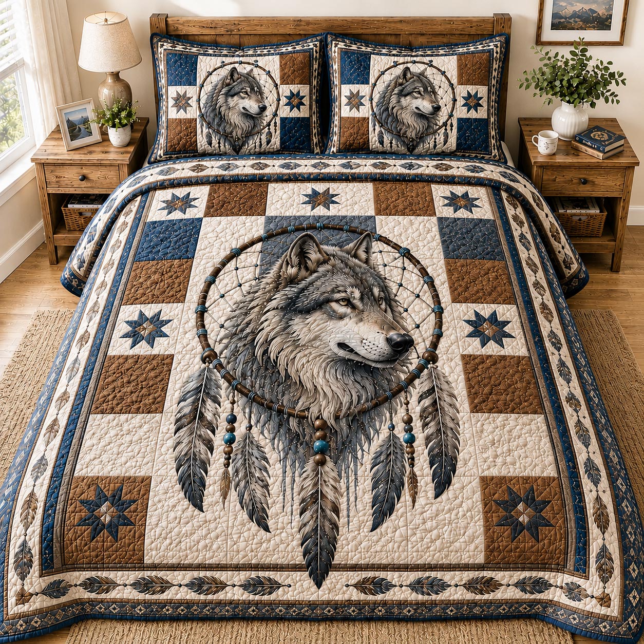 Dreamcatcher Guardian 3-Piece Quilted Bedding Set GFTONPT021