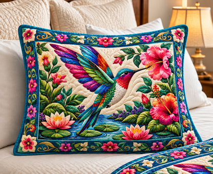 Jeweled Hummingbird Water Garden Bedding Pillow Case GFTONPT1001 C1