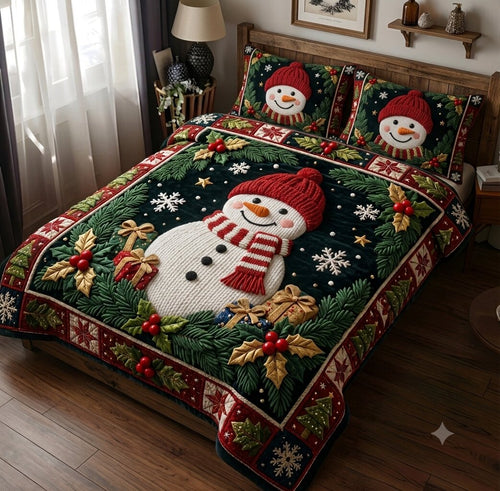 Frosty Cheer 3-Piece Quilted Bedding Set GFTONPT104