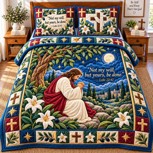 Christian Prayer 3-Piece Quilted Bedding Set GFTONPT1049
