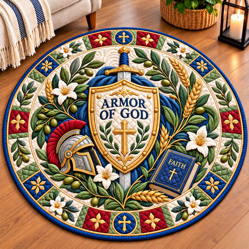Armor Of God Garden Quilted Round Mat GFTONPT1056