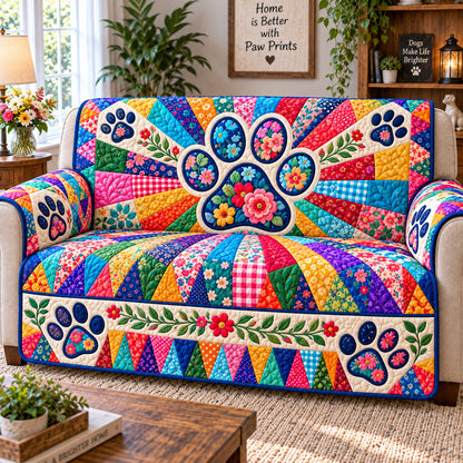 Paw Happy Trails Quilted Sofa Cover GFTONPT1096