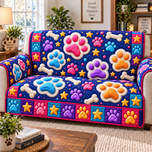 Paw Journey Quilted Sofa Cover GFTONPT1100