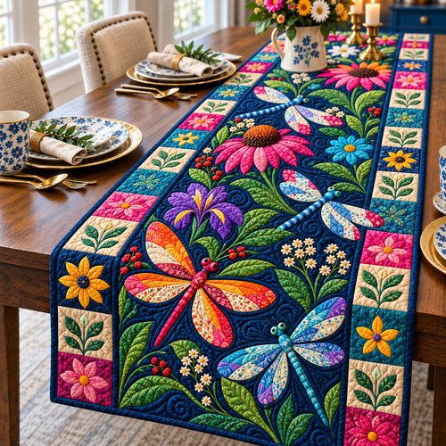 Dragonfly Garden Glow Quilted Table Runner GFTONPT1101