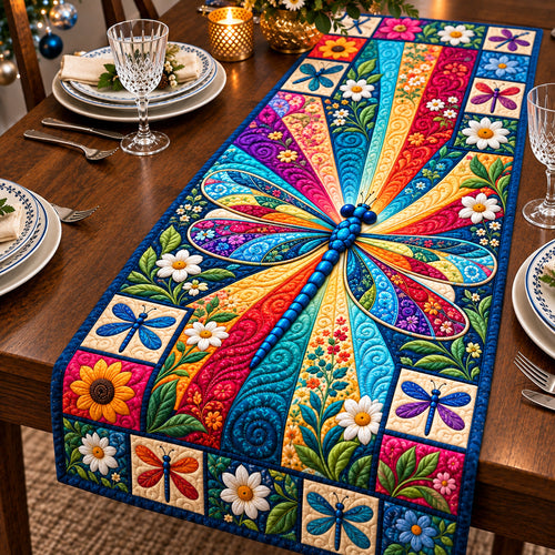 Dragonfly Summer Garden Quilted Table Runner GFTONPT1104