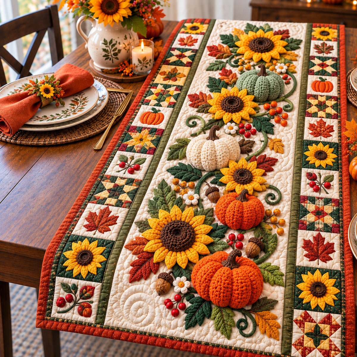 Autum Pumpkin Quilted Table Runner GFTONPT1143
