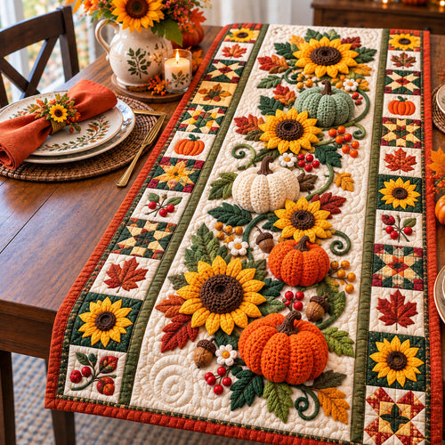 Autum Pumpkin Quilted Table Runner GFTONPT1143