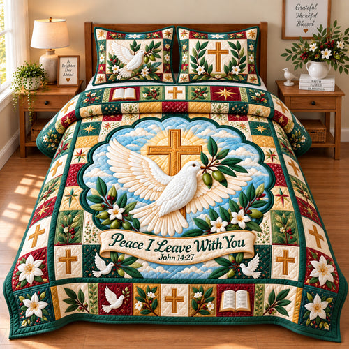 Dove Of Peace 3-Piece Quilted Bedding Set GFTONPT1185