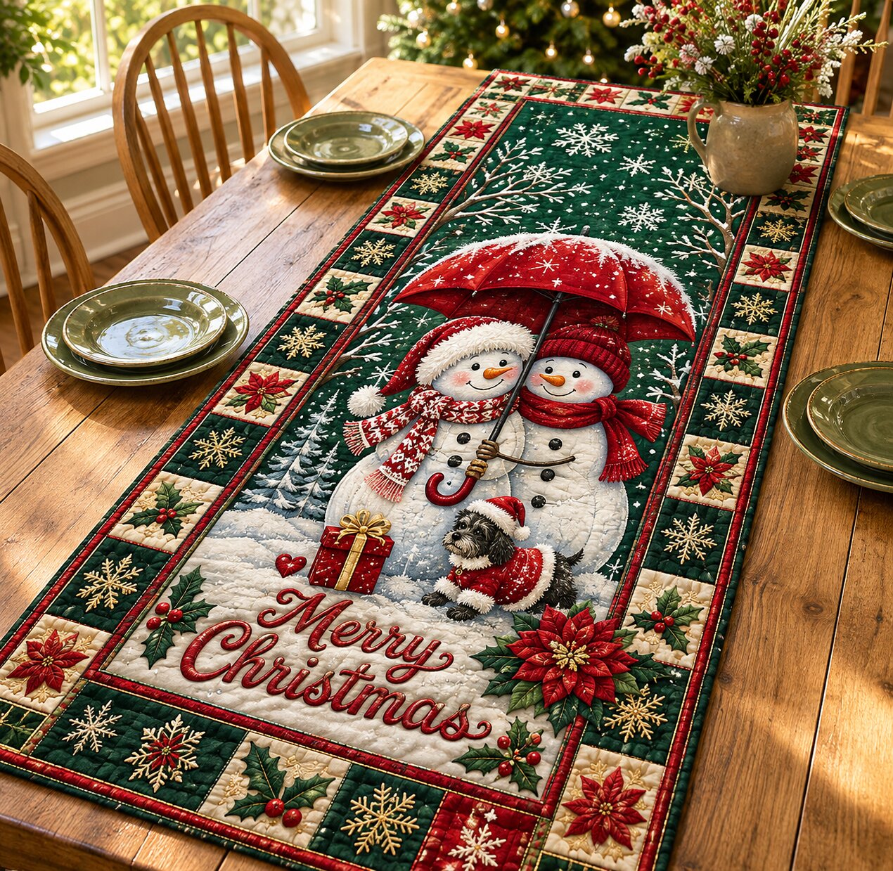 Snowman Dreams Quilted Table Runner GFTONPT119