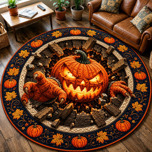 Pumpkin Magic Quilted Round Mat GFTONPT121