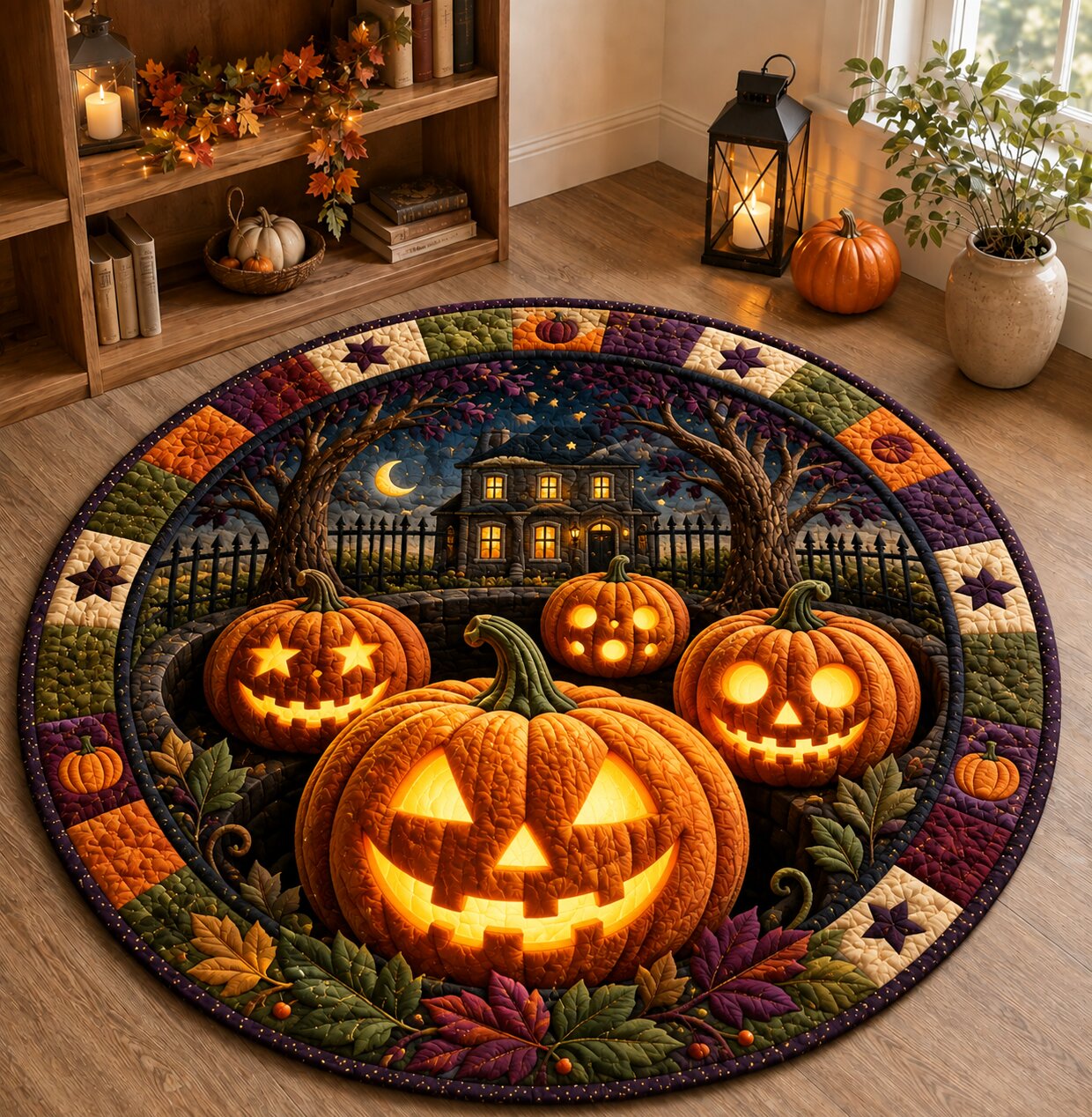 Pumpkin Dreams Quilted Round Mat GFTONPT122