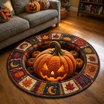 Pumpkin Cheer Quilted Round Mat GFTONPT123