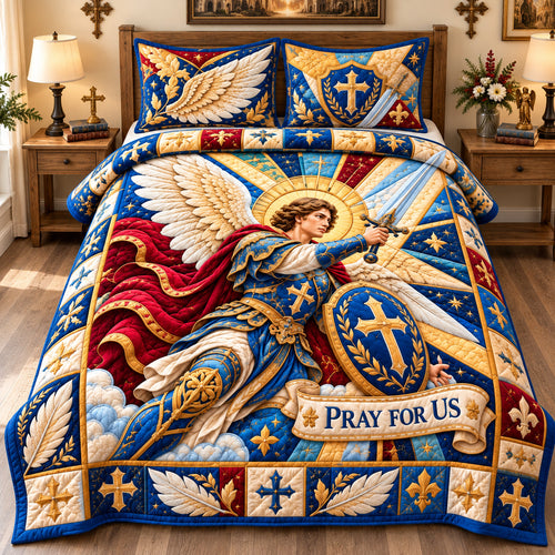 Saint Michael Guardian 3-Piece Quilted Bedding Set GFTONPT1295