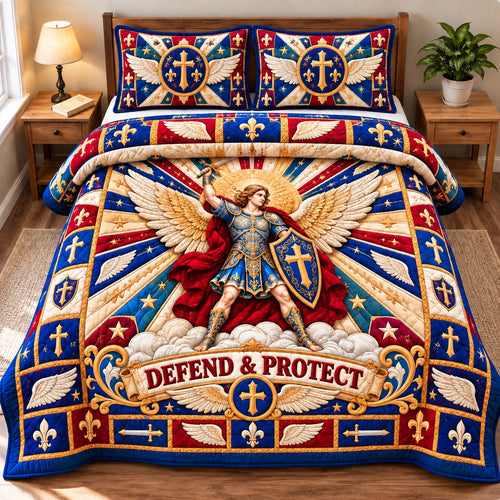 Saint Michael Warrior 3-Piece Quilted Bedding Set GFTONPT1297