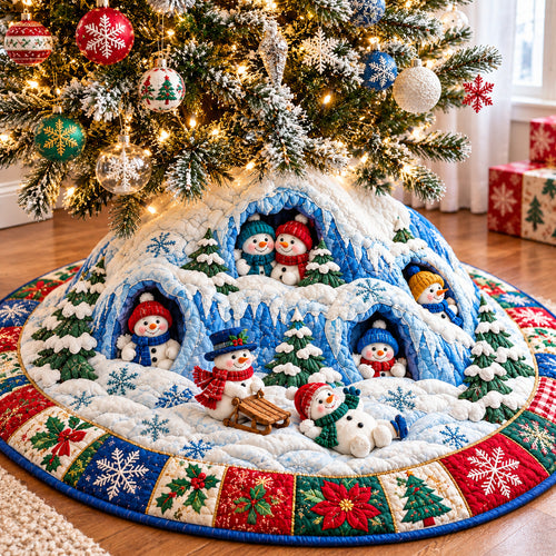 Snowman Christmas Magic Quilted Tree Skirt GFTONPT1328