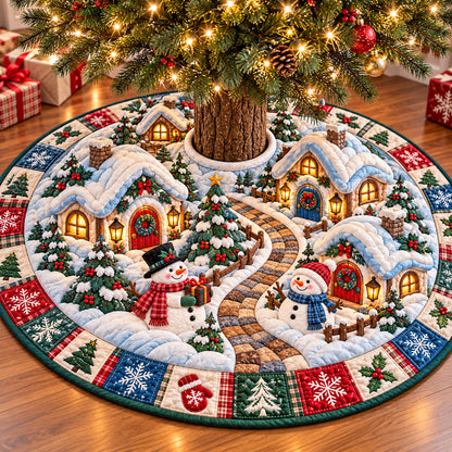 Snowman Winter Village Quilted Tree Skirt GFTONPT1329