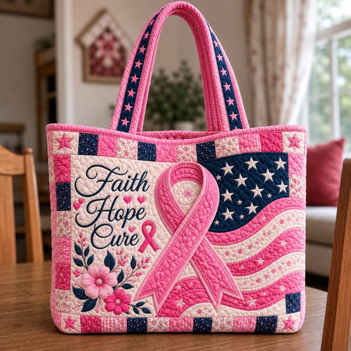 Pink Hope Quilted Tote Bag GFTONPT133