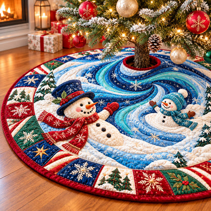 Snowman Snowy Adventure Quilted Tree Skirt GFTONPT1332