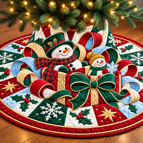 Snowman Christmas Joy Quilted Tree Skirt GFTONPT1333