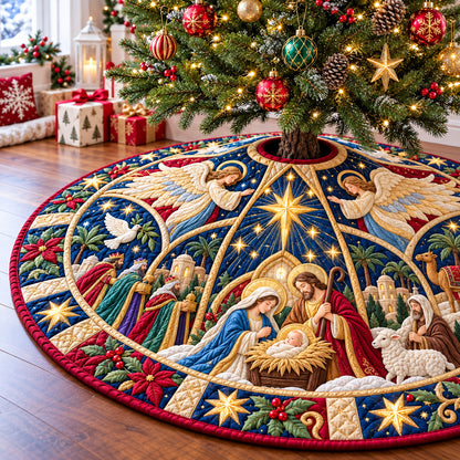 Nativity Sacred Night Quilted Tree Skirt GFTONPT1336