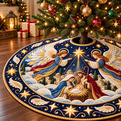 Nativity Christmas Miracle Quilted Tree Skirt GFTONPT1337