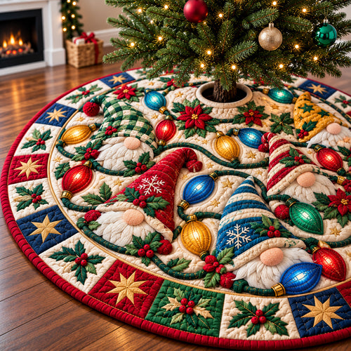 Gnomes Forest Friends Quilted Tree Skirt GFTONPT1343