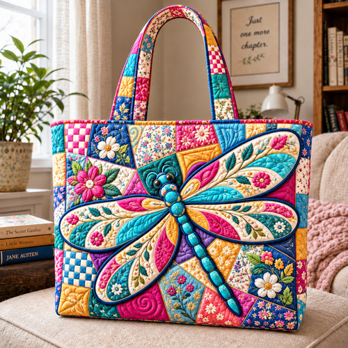 Dragonfly Garden Quilted Tote Bag GFTONPT1346