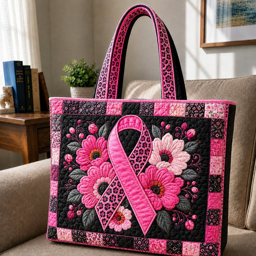 Pink Courage Quilted Tote Bag GFTONPT136
