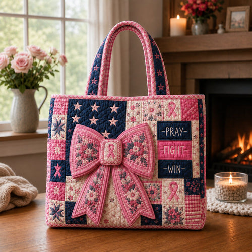 Pink Strength Quilted Tote Bag GFTONPT138