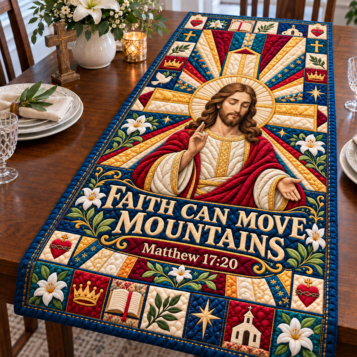 Christian Faith Journey Quilted Table Runner GFTONPT1384