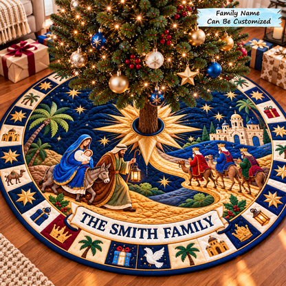 Pernalized Nativity Bethlehem Light Quilted Tree Skirt QTCUZ GFTONPT1388