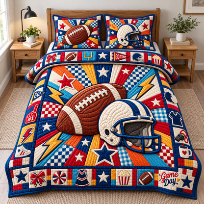 Football Touchdown Glory 3-Piece Quilted Bedding Set GFTONPT1395