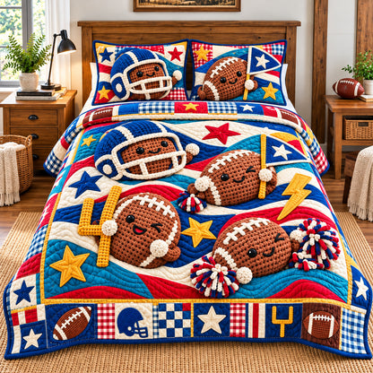 Football Game Legends 3-Piece Quilted Bedding Set GFTONPT1396