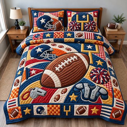 Football Stadium Energy 3-Piece Quilted Bedding Set GFTONPT1397