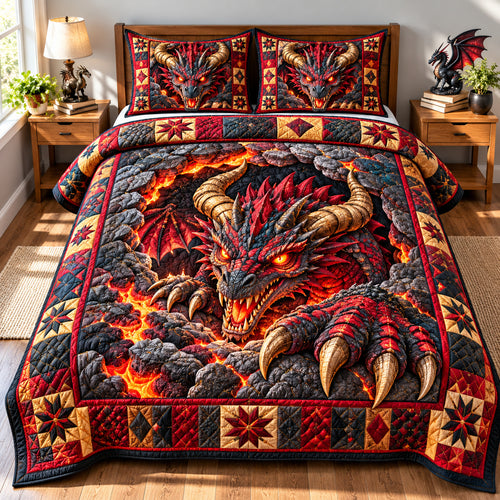 Dragon Ancient Legends 3-Piece Quilted Bedding Set GFTONPT1476
