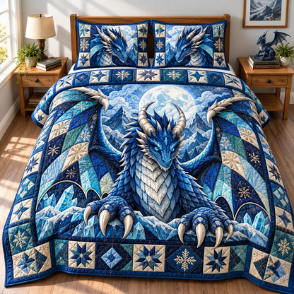 Dragon Crystal Cavern 3-Piece Quilted Bedding Set GFTONPT1478