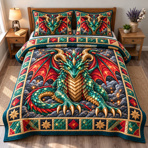 Dragon Mythic Adventure 3-Piece Quilted Bedding Set GFTONPT1480