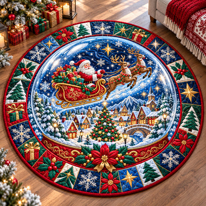 Santa Claus Festive Quilted Round Mat GFTONPT1490