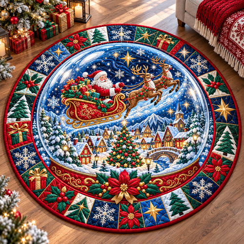 Santa Claus Festive Quilted Round Mat GFTONPT1490