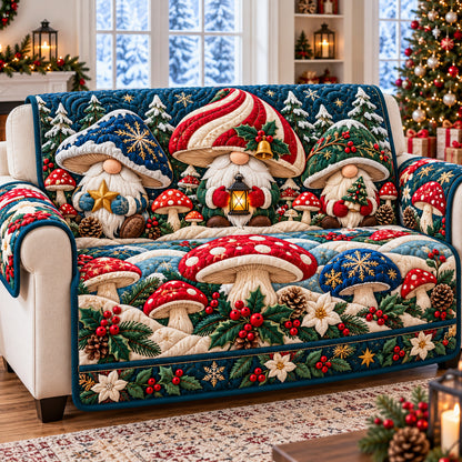 Christmas Gnomes Forest Quilted Sofa Cover GFTONPT1495