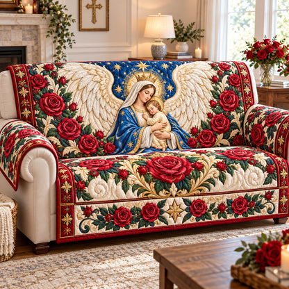 Virgin Mary Devotion Quilted Sofa Cover GFTONPT1520