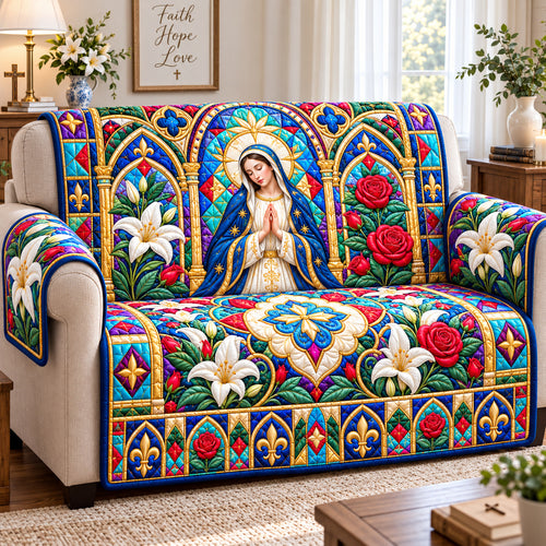 Virgin Mary Sacred Quilted Sofa Cover GFTONPT1521