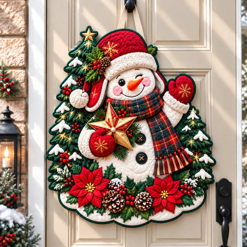Snowman Frosty Adventure Custom Shape Quilted Door Hanger GFTONPT1525