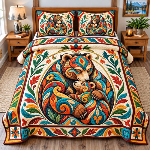 Rustic Bear Mountain 3-Piece Quilted Bedding Set GFTONPT1563