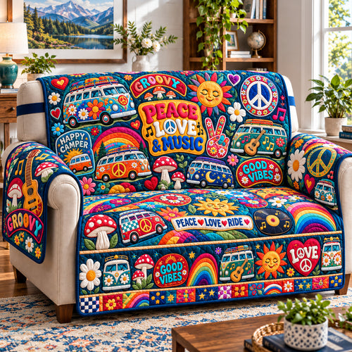Hippie Van Freedom Quilted Sofa Cover GFTONPT1568
