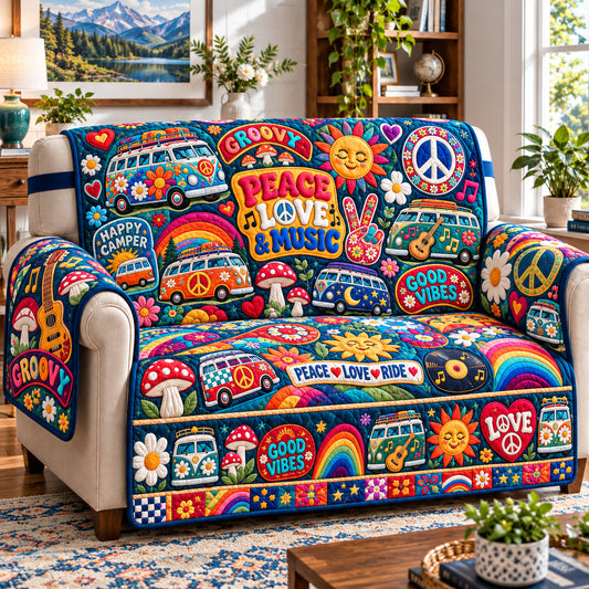 Hippie Van Freedom Quilted Sofa Cover GFTONPT1568