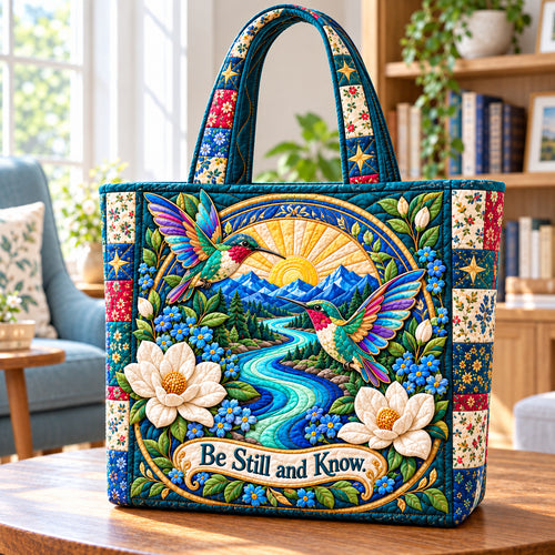 Hummingbird Garden Glows Quilted Tote Bag GFTONPT1573