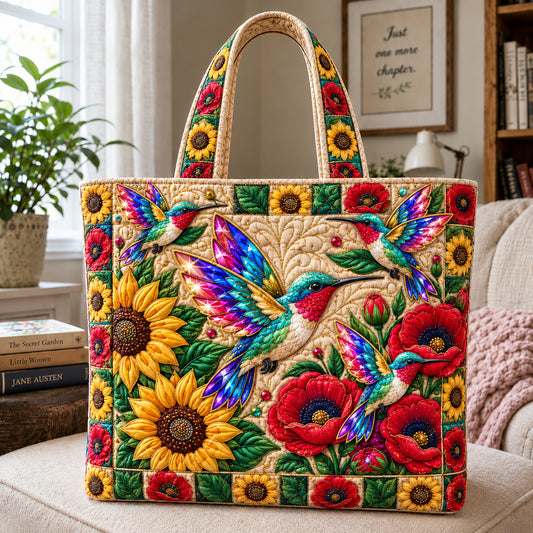 Hummingbird Blossom Paradise Quilted Tote Bag GFTONPT1574