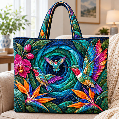 Hummingbird Enchanted Garden Quilted Tote Bag GFTONPT1576
